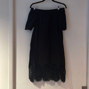 Black off the shoulder with short sleeve dress